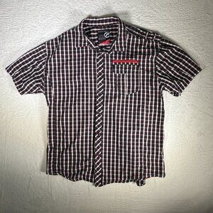 Ecko Unltd Rawthentic Men’s Blue Button Up Short Sleeve Shirt Size XXL Zipper